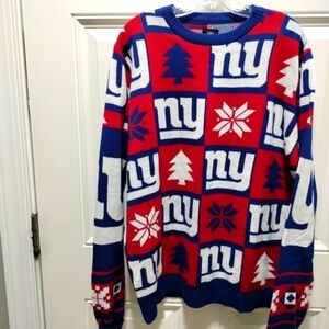 NFL Red and Blue Crewneck Sweater Size Large